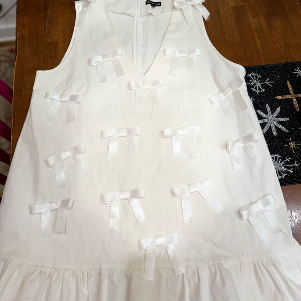Urban Outfitters Sister Jane White Dress with Bow Accents